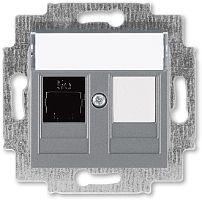 Розетка компьютерная без рамки ABB EPJ Levit 1-м. RJ45 5e сталь картинка